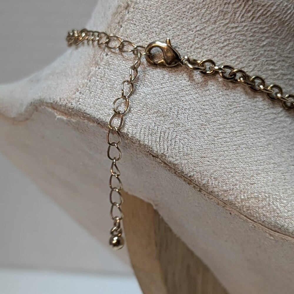 Gorgeous Gold Tone Rhinestone Faux Pearl Choker Necklace Burgundy Gray Peach - Picture 2 of 10